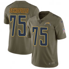Men's Nike Los Angeles Chargers #75 Michael Schofield Limited Olive 2017 Salute to Service NFL Jersey