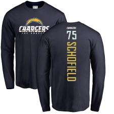 NFL Nike Los Angeles Chargers #75 Michael Schofield Navy Blue Backer Long Sleeve T-Shirt