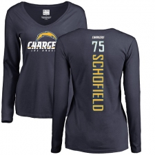 NFL Women's Nike Los Angeles Chargers #75 Michael Schofield Navy Blue Backer Long Sleeve T-Shirt
