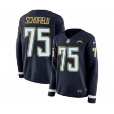 Women's Nike Los Angeles Chargers #75 Michael Schofield Limited Navy Blue Therma Long Sleeve NFL Jersey