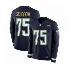 Youth Nike Los Angeles Chargers #75 Michael Schofield Limited Navy Blue Therma Long Sleeve NFL Jersey