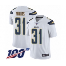 Men's Los Angeles Chargers #31 Adrian Phillips White Vapor Untouchable Limited Player 100th Season Football Jersey