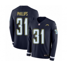 Men's Nike Los Angeles Chargers #31 Adrian Phillips Limited Navy Blue Therma Long Sleeve NFL Jersey