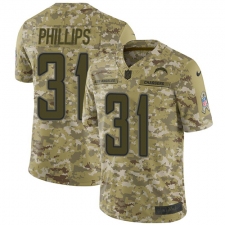 Youth Nike Los Angeles Chargers #31 Adrian Phillips Limited Camo 2018 Salute to Service NFL Jersey