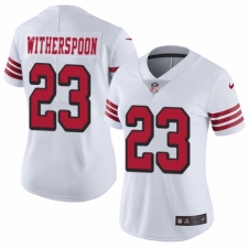 Women's Nike San Francisco 49ers #23 Ahkello Witherspoon Limited White Rush Vapor Untouchable NFL Jersey