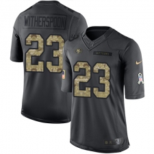 Youth Nike San Francisco 49ers #23 Ahkello Witherspoon Limited Black 2016 Salute to Service NFL Jersey