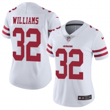 Women's Nike San Francisco 49ers #32 Joe Williams White Vapor Untouchable Elite Player NFL Jersey