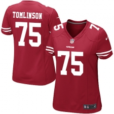 Women's Nike San Francisco 49ers #75 Laken Tomlinson Game Red Team Color NFL Jersey