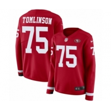 Women's Nike San Francisco 49ers #75 Laken Tomlinson Limited Red Therma Long Sleeve NFL Jersey
