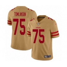 Women's San Francisco 49ers #75 Laken Tomlinson Limited Gold Inverted Legend Football Jersey