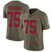 Youth Nike San Francisco 49ers #75 Laken Tomlinson Limited Olive 2017 Salute to Service NFL Jersey