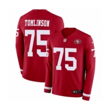 Youth Nike San Francisco 49ers #75 Laken Tomlinson Limited Red Therma Long Sleeve NFL Jersey