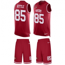 Men's Nike San Francisco 49ers #85 George Kittle Limited Red Tank Top Suit NFL Jersey