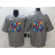 Men's San Francisco 49ers #85 George Kittle Gray Rainbow Version Nike Limited Jersey