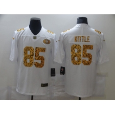Men's San Francisco 49ers #85 George Kittle White Nike Leopard Print Limited Jersey