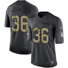Youth Nike San Francisco 49ers #36 Dontae Johnson Limited Black 2016 Salute to Service NFL Jersey