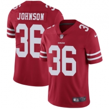 Youth Nike San Francisco 49ers #36 Dontae Johnson Red Team Color Vapor Untouchable Limited Player NFL Jersey