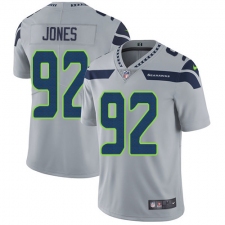 Men's Nike Seattle Seahawks #92 Nazair Jones Grey Alternate Vapor Untouchable Limited Player NFL Jersey