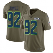 Men's Nike Seattle Seahawks #92 Nazair Jones Limited Olive 2017 Salute to Service NFL Jersey