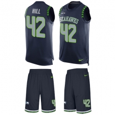 Men's Nike Seattle Seahawks #42 Delano Hill Limited Steel Blue Tank Top Suit NFL Jersey