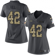 Women's Nike Seattle Seahawks #42 Delano Hill Limited Black 2016 Salute to Service NFL Jersey