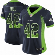 Women's Nike Seattle Seahawks #42 Delano Hill Limited Navy Blue Rush Drift Fashion NFL Jersey