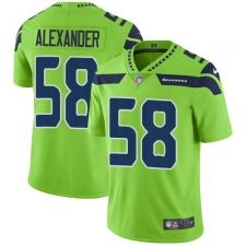 Men's Nike Seattle Seahawks #58 D.J. Alexander Limited Green Rush Vapor Untouchable NFL Jersey