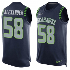 Men's Nike Seattle Seahawks #58 D.J. Alexander Limited Steel Blue Player Name & Number Tank Top NFL Jersey
