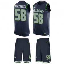 Men's Nike Seattle Seahawks #58 D.J. Alexander Limited Steel Blue Tank Top Suit NFL Jersey