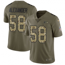 Youth Nike Seattle Seahawks #58 D.J. Alexander Limited Olive/Camo 2017 Salute to Service NFL Jersey
