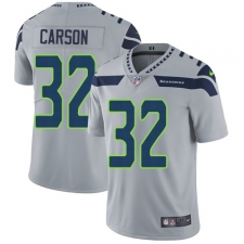 Men's Nike Seattle Seahawks #32 Chris Carson Grey Alternate Vapor Untouchable Limited Player NFL Jersey