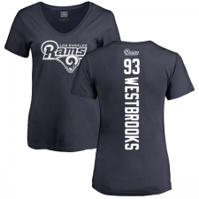NFL Women's Nike Los Angeles Rams #93 Ethan Westbrooks Navy Blue Backer T-Shirt