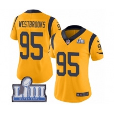 Women's Nike Los Angeles Rams #95 Ethan Westbrooks Limited Gold Rush Vapor Untouchable Super Bowl LIII Bound NFL Jersey