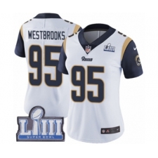 Women's Nike Los Angeles Rams #95 Ethan Westbrooks White Vapor Untouchable Limited Player Super Bowl LIII Bound NFL Jersey