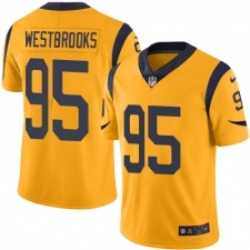 Youth Nike Los Angeles Rams #95 Ethan Westbrooks Limited Gold Rush Vapor Untouchable NFL Jerse