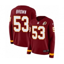 Women's Nike Washington Redskins #53 Zach Brown Limited Burgundy Therma Long Sleeve NFL Jersey