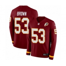 Youth Nike Washington Redskins #53 Zach Brown Limited Burgundy Therma Long Sleeve NFL Jersey