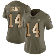 Women's Nike Washington Redskins #14 Ryan Grant Limited Olive/Gold 2017 Salute to Service NFL Jersey