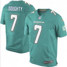 Men's Nike Miami Dolphins #7 Brandon Doughty Elite Aqua Green Team Color NFL Jersey