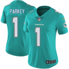 Women's Nike Miami Dolphins #1 Cody Parkey Aqua Green Team Color Vapor Untouchable Limited Player NFL Jersey
