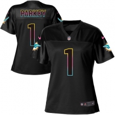 Women's Nike Miami Dolphins #1 Cody Parkey Game Black Fashion NFL Jersey