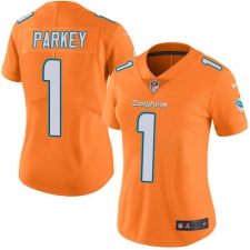Women's Nike Miami Dolphins #1 Cody Parkey Limited Orange Rush Vapor Untouchable NFL Jersey