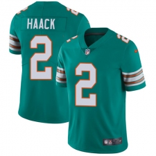 Men's Nike Miami Dolphins #2 Matt Haack Aqua Green Alternate Vapor Untouchable Limited Player NFL Jersey