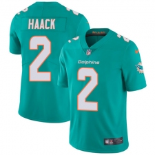 Men's Nike Miami Dolphins #2 Matt Haack Aqua Green Team Color Vapor Untouchable Limited Player NFL Jersey