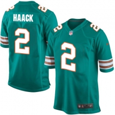 Men's Nike Miami Dolphins #2 Matt Haack Game Aqua Green Alternate NFL Jersey