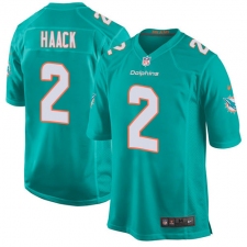 Men's Nike Miami Dolphins #2 Matt Haack Game Aqua Green Team Color NFL Jersey
