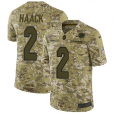 Men's Nike Miami Dolphins #2 Matt Haack Limited Camo 2018 Salute to Service NFL Jersey