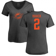 NFL Women's Nike Miami Dolphins #2 Matt Haack Ash One Color T-Shirt