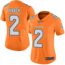 Women's Nike Miami Dolphins #2 Matt Haack Limited Orange Rush Vapor Untouchable NFL Jersey