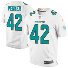 Men's Nike Miami Dolphins #42 Alterraun Verner Elite White NFL Jersey